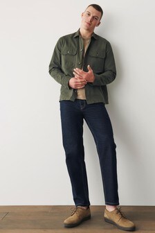 mens khaki shacket