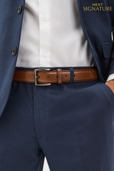 Marrón tostado - Cinturón de cuero italiano de la firma (696730) | 20 €