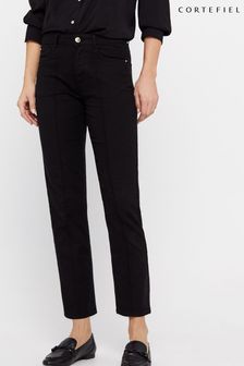 Cortefiel Slim fit Black Trousers with front seam (696763) | $89