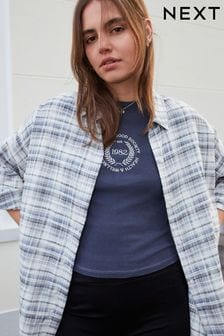 Textured Check Long Sleeve Shirt