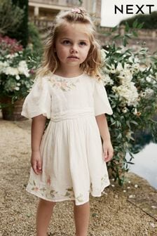 White Embroidered Cotton Dress (3mths-10yrs) (697782) | HK$227 - HK$279