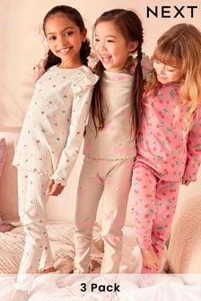 レッド / ピンク - 3 Pack Rib Pyjamas (9 か月～16 歳) (697878) | ￥4,680 - ￥6,590