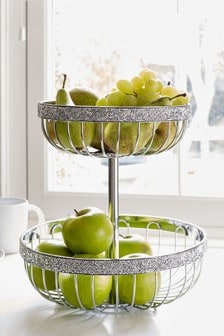 Silver Harper Gem 2 Tier Fruit Bowl (698015) | 15,740 Ft
