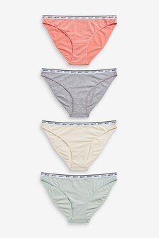 Lot de 4 slips à logo en coton majoritaire