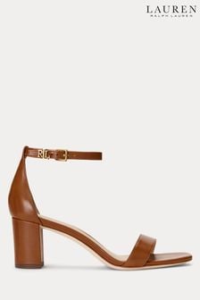 Marrone chiaro  - Lauren Ralph Lauren Logan Leather Heeled Sandals (698123) | €223