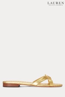Gold - Lauren Ralph Lauren Emmy Crossover Slide Sandals (698142) | 248 €