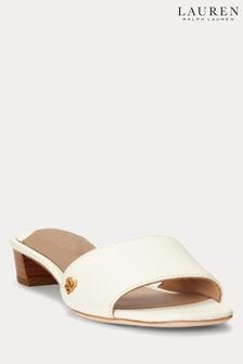 Lauren Ralph Lauren Cream Fay Tumbled Leather Sandals (698198) | kr2 730