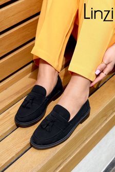 Linzi Black Nubuck Rosalie Nubuck Penny Loafers (698518) | ₪ 176