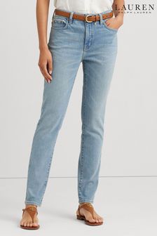 Jasnoniebieskie obcisłe jeansy do kostek Lauren Ralph Lauren z wysokim stanem (698542) | 1,005 zł