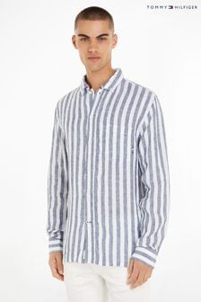 Tommy Hilfiger Grey Breton Stripe Linen Shirt (698597) | €63