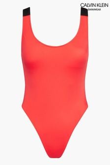Czerwony jednoczęściowy strój kąpielowy Calvin Klein Intense z głębokim dekoltem z tyłu (699804) | 252 zł