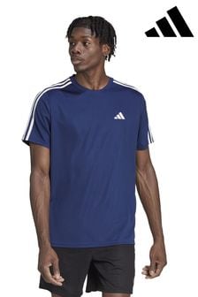 adidas Dark Blue Train Essentials 3-Stripes Training T-Shirt (6A8519) | €33
