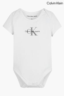 Body cu monogramă Calvin Klein alb (6X4922) | 200 LEI