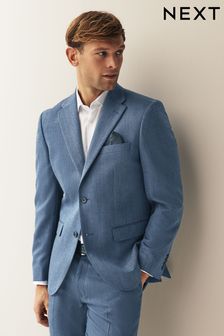 Blue Tailored Wool Blend Herringbone Suit Jacket (700437) | €56