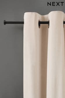 Black Stud Finial Fixed Length 19mm Curtain Pole Kit (700482) | €23.50 - €45