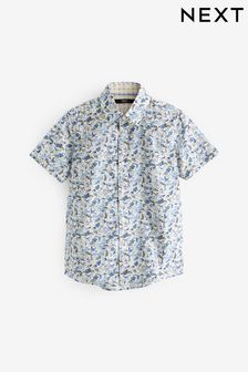 Blue Short Sleeve All-Over Print Shirt (3-12yrs) (700926) | HK$122 - HK$148
