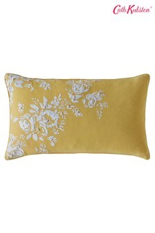 Cath Kidston Yellow Vintage Bunch Embroidered Floral Cotton Cushion (701396) | $48