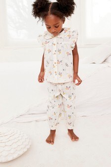 Button Through Ruffle Shoulder Pyjamas (9mths-8yrs)