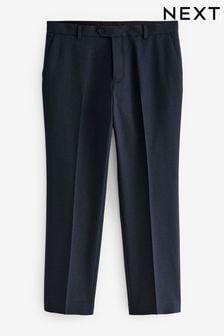 Navy Blue Puppytooth Regular Fit Check Smart Trousers (701876) | €24