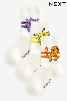 White Pokemon Socks 3 Pack (701935) | KRW23,500 - KRW27,800
