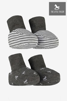 The Little Tailor Grey Rocking Horse Jersey Booties (702444) | €21