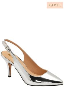 Ravel Silver Slingback  Stiletto Court Shoe (703409) | €89