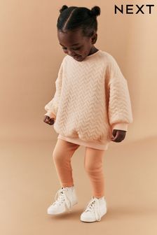 Corai/Roz - Set pulover matlasat și colanți (3 luni - 7 ani) (703549) | 124 LEI - 157 LEI