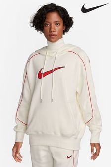 Weiß - Nike Kapuzensweatshirt mit Swoosh und Paspelierung (703569) | 54 €