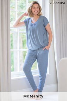 Seraphine Blue Ultra-Soft Maternity & Nursing Loungewear Set