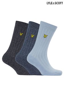 Lyle & Scott Ace Blue Socks Gift Box 3 Pack (704295) | AED58