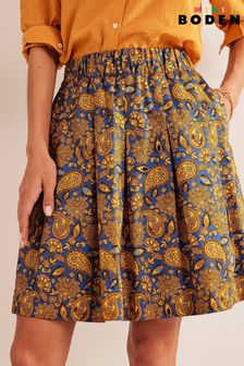 Boden Gold Pleated Cotton Skirt (704301) | 94 €