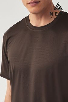 Chocolate Brown Active Gym and Training Textured T-Shirt (704791) | AED58