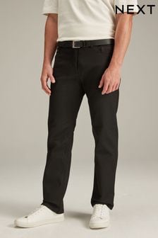Forever Black Straight Fit Belted Authentic Jeans (705525) | $78