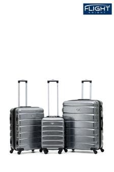 Flight Knight Black Set of 3 Hardcase Large Check in Suitcases and Cabin Case (705797) | LEI 895