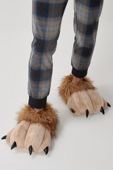 Tan Brown Lion Foot Novelty Slippers (706710) | €31