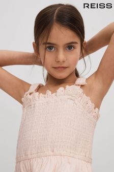 Reiss Pink Agatha Senior Tiered Cotton Blend Ruffle Dress (707074) | CA$211