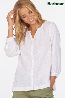 חולצה אלגנטית עם רקמה מחוררת של Barbour® Coastal דגם Folkstone