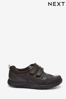 Black Wide Fit (G) School Leather Double Strap Shoes (707730) | €18.50 - €25