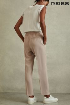 Reiss Mink Hailey Petite Tapered Pull On Trousers (707859) | BGN 323