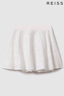 Reiss Ivory Nella Teen Cotton Broderie Lace Skirt (707973) | €77