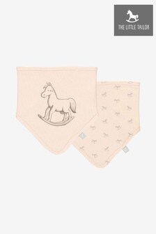 The Little Tailor Jersey-Lätzchen mit Schaukelpferd-Print im 2er-Pack, rosa (708089) | 13 €