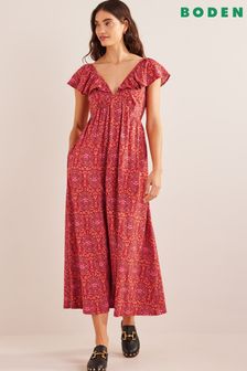 Boden Red Tie Back Jersey Maxi Dress (708234) | €59