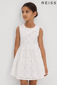 Reiss Ivory Mabel Junior Cotton Broderie Lace Dress (708262) | 536 SAR