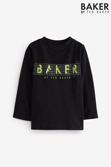 Baker by Ted Baker Long Sleeve Graphic Black T-Shirt (708782) | €12 - €15