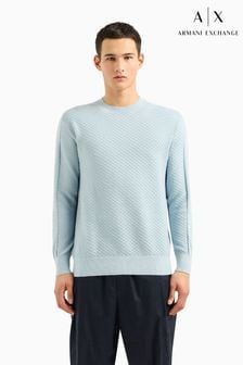 Armani Exchange Textured Knitted Navy Jumper (708886) | SGD 223