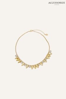 Accessorize Yellow Crystal Teardrop Collar Necklace (708952) | 50 zł