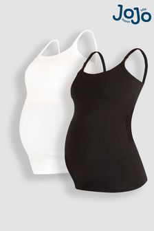 JoJo Maman Bébé Black & White 2-Pack Maternity & Nursing Vest Tops (709581) | SGD 52