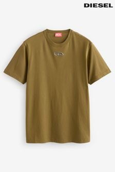 Butternut Green - Diesel Oversized Chest Logo Cotton T-shirt (709839) | €100