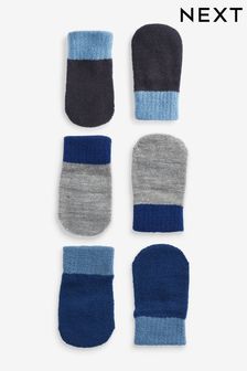 Bleumarin/Albastru/Gri - Pachet 3 perechi mănuși cu un deget (3 luni - 6 ani) (710512) | 41 LEI - 50 LEI