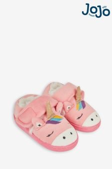 JoJo Maman Bébé Pink Girls' Unicorn Easy On Slippers (711359) | 26 €